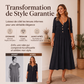 📢📢50% DE RÉDUCTION !! ⏰Robe plissée à col V et boutons pour femme
