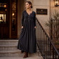 📢📢50% DE RÉDUCTION !! ⏰Robe plissée à col V et boutons pour femme