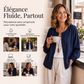 🌸 OFFRE LIMITÉE –50% ! ✨ Chemise boutonnée oversize unie pour femme