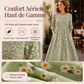 🌸 OFFRE LIMITÉE –50% ! ✨ Robe à smocks et imprimé floral pour femme