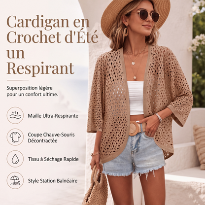 🌸 OFFRE LIMITÉE –50% ! ✨ Cardigan léger ajouré décontracté pour femme