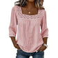 🌸 OFFRE LIMITÉE –50% ! ✨ Blouse pour femme à col carré en dentelle et crochet