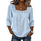 🌸 OFFRE LIMITÉE –50% ! ✨ Blouse pour femme à col carré en dentelle et crochet