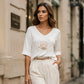 🌸 OFFRE LIMITÉE –50% ! ✨ T-shirt imprimé à col en V pour femme