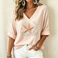 🌸 OFFRE LIMITÉE –50% ! ✨ T-shirt imprimé à col en V pour femme