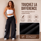 Pantalon cargo droit à bandes latérales pour femme