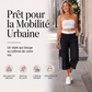 Pantalon cargo capri de sport femme à bandes latérales
