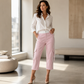 Pantalon cargo capri de sport femme à bandes latérales