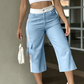 Pantalon cargo capri de sport femme à bandes latérales