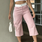 Pantalon cargo capri de sport femme à bandes latérales