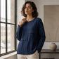 Haut à col rond pour femme avec patchwork texturé