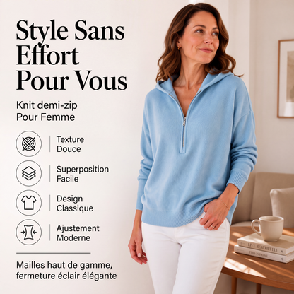 Sweat à capuche demi-zip pour femme