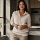 Sweat à capuche demi-zip pour femme