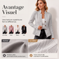✨ OFFRE PRIVILÈGE · -50 % | Blazer Femme Texturé à Col Montant