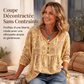 Blouse décontractée col V coupe ample pour femme