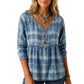 Blouse décontractée col V coupe ample pour femme