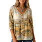 Blouse décontractée col V coupe ample pour femme