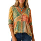 Blouse décontractée col V coupe ample pour femme