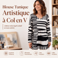T-shirt décontracté à manches courtes et col rond pour femme, coupe ample avec impression numérique