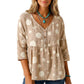 Blouse décontractée col V coupe ample pour femme