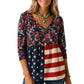 Blouse décontractée col V coupe ample pour femme