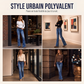 Jean flare délavé taille haute pour femme