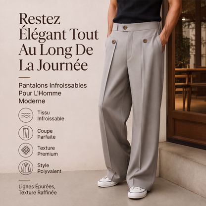 Pantalon homme coupe droite infroissable