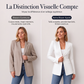 Blazer femme à col V et bouton unique