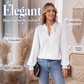 Blouse Femme à Col V avec Détails en Dentelle