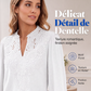 Blouse Femme à Col V avec Détails en Dentelle