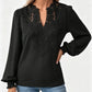 Blouse Femme à Col V avec Détails en Dentelle