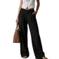 Pantalon Large Femme en Mélange Coton-Lin