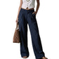 Pantalon Large Femme en Mélange Coton-Lin