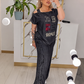 Ensemble Femme 2 Pièces – Haut Épaules Dénudées & Pantalon Large