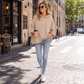 Sweat à Capuche Femme Oversize à Manches Larges