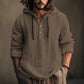 Sweat à Capuche Homme avec Boutons – Coton & Lin