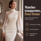 Robe Midi Femme à Col Montant & Manches Transparentes