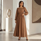 Robe Longue Femme Rayée à Taille Élastique