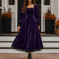 ✨ LE CHARME DU VELOURS | Robe Vintage à Encolure Carrée -50 %
