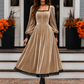 ✨ LE CHARME DU VELOURS | Robe Vintage à Encolure Carrée -50 %