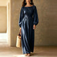 Robe Longue Femme Rayée à Taille Élastique