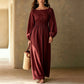 Robe Longue Femme Rayée à Taille Élastique