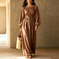 Robe Longue Femme Rayée à Taille Élastique