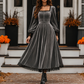✨ LE CHARME DU VELOURS | Robe Vintage à Encolure Carrée -50 %