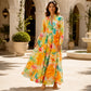 🎨 EXPRIMEZ VOTRE STYLE | Robe Longue à Imprimé Artistique -50 %