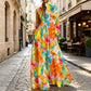 🎨 EXPRIMEZ VOTRE STYLE | Robe Longue à Imprimé Artistique -50 %