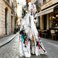 🎨 EXPRIMEZ VOTRE STYLE | Robe Longue à Imprimé Artistique -50 %