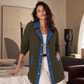 Veste décontractée en jean à patchwork pour femme