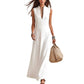 🤍 ÉLÉGANCE D'ÉTÉ | Robe Longue Blanche à Décolleté en V -50 %