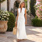 🤍 ÉLÉGANCE D'ÉTÉ | Robe Longue Blanche à Décolleté en V -50 %
